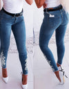 Printed Lace Stretch High Waist Legging jeans - Fashion Damsel