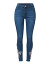 Printed Lace Stretch High Waist Legging jeans - Fashion Damsel