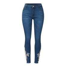 Cargar imagen en el visor de la galería, Printed Lace Stretch High Waist Legging jeans - Fashion Damsel
