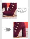 Platform Rivet Ankle Lace-Up Boots