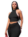 Pleated Sexy Backless Long Skirts Set