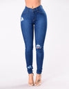 Winter Stretch Ripped High Waist jeans - Fashion Damsel
