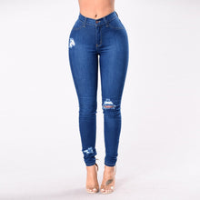 Load image into Gallery viewer, Winter Stretch Ripped High Waist jeans - Fashion Damsel
