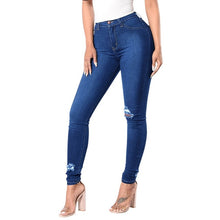 Load image into Gallery viewer, Winter Stretch Ripped High Waist jeans - Fashion Damsel
