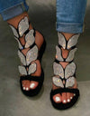 Rhinestone Butterfly Flat Sandals - Fashion Damsel