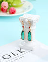 Elegant Crystal Earrings With Red Beads - Fashion Damsel
