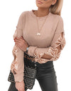 Elegant Solid Color Sequin Top