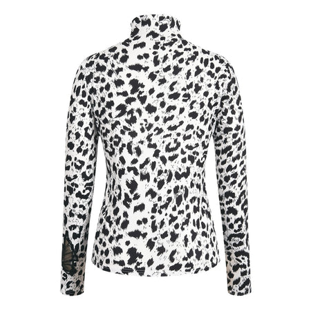 Long Sleeve Leopard Print Turtleneck Blouse - Fashion Damsel