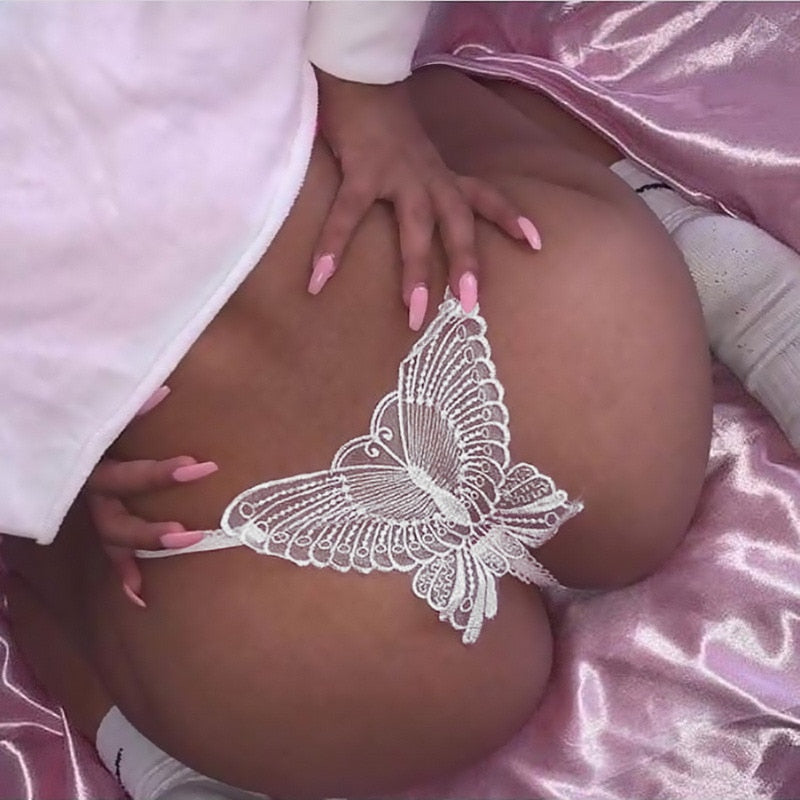 Lace Panties Butterfly Hollow Thong
