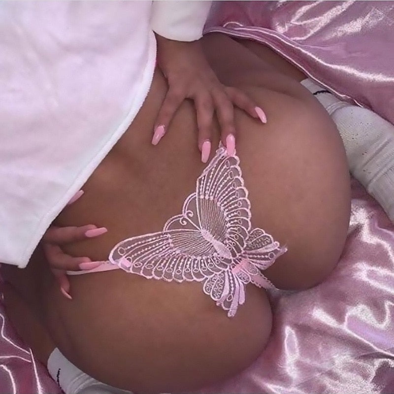 Lace Panties Butterfly Hollow Thong