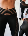 Black Mesh Workout Sport Leggings - Fashion Damsel