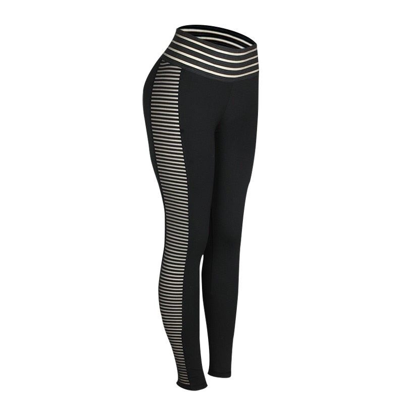 Black Mesh Workout Sport Leggings - Fashion Damsel
