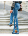 Wide Legged Denim Bell Bottom Pants