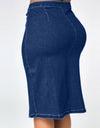 Vintage Button Long Skirt Denim