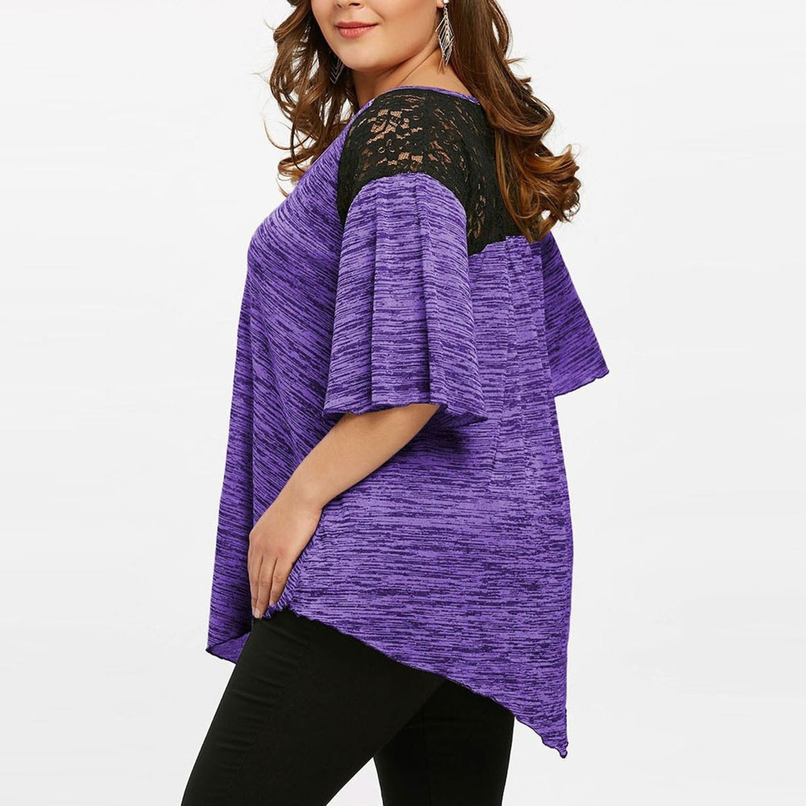 Asymmetrical Flare Lace Top - Fashion Damsel