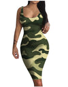 Printed Sleeveless Midi Dress