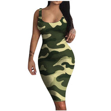 Load image into Gallery viewer, Printed Sleeveless Midi Dress
