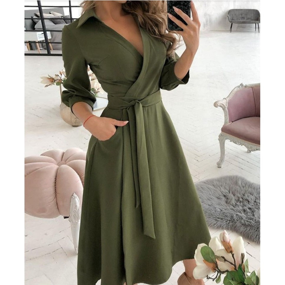 Midi Fashion Autumn Long Dress