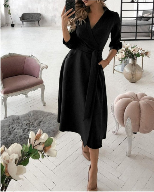 Midi Fashion Autumn Long Dress