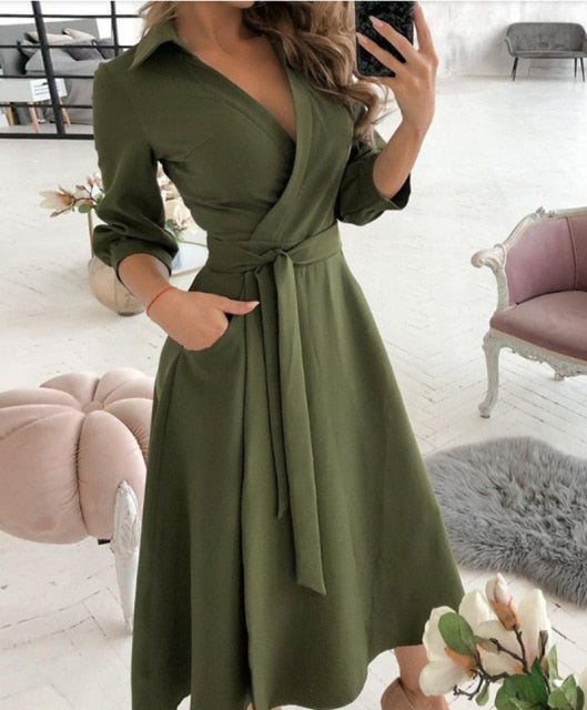 Midi Fashion Autumn Long Dress