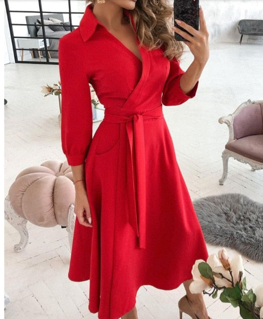 Midi Fashion Autumn Long Dress