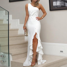 Carica l&#39;immagine nel visualizzatore di Gallery, S-5XL Ruffled One Shoulder Sleeveless Elegant Long Dress - Fashion Damsel
