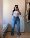 Curvy Plus Size Bell Bottom Denim Jeans