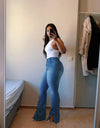Curvy Plus Size Bell Bottom Denim Jeans