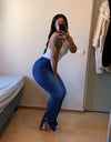 Curvy Plus Size Bell Bottom Denim Jeans