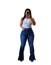 Curvy Plus Size Bell Bottom Denim Jeans
