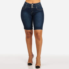 Cargar imagen en el visor de la galería, S-5XL High Waist Denim Stretch Slim Knee Shorts
