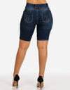 S-5XL High Waist Denim Stretch Slim Knee Shorts