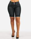 S-5XL High Waist Denim Stretch Slim Knee Shorts