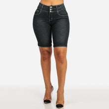 Load image into Gallery viewer, S-5XL High Waist Denim Stretch Slim Knee Shorts
