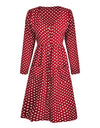 Autumn Polka Dot Long Sleeve Midi Dress - Fashion Damsel