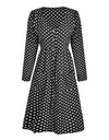 Autumn Polka Dot Long Sleeve Midi Dress - Fashion Damsel