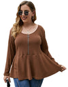 Long Sleeve Zipper O Neck Tunic Top - Fashion Damsel