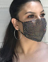 Reusable Washable Fashion Face Mask With Rhinestones - Fashion Damsel