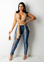 Load image into Gallery viewer, Bandage Women Pencil Jeans With Buttons - Fashion Damsel
