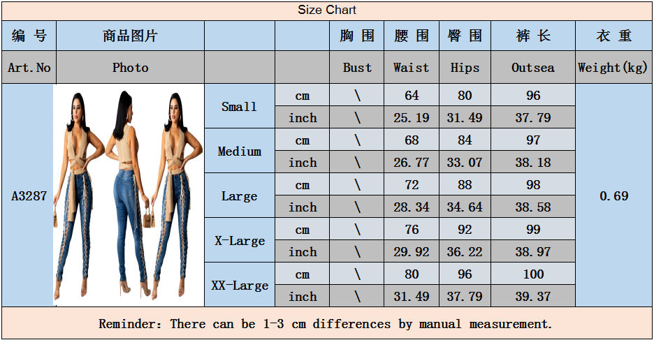 Bandage Women Pencil Jeans With Buttons - Fashion Damsel
