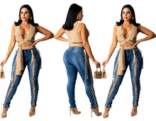 Load image into Gallery viewer, Bandage Women Pencil Jeans With Buttons - Fashion Damsel
