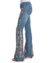 Vintage Embroidery Flare Denim Pants
