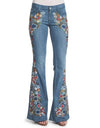 Vintage Embroidery Flare Denim Pants