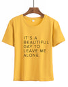 Letter Print Casual Short Sleeve Funny T Shirt