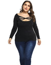Hollow Slim Solid Long Sleeve Top - Fashion Damsel