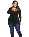 Hollow Slim Solid Long Sleeve Top - Fashion Damsel