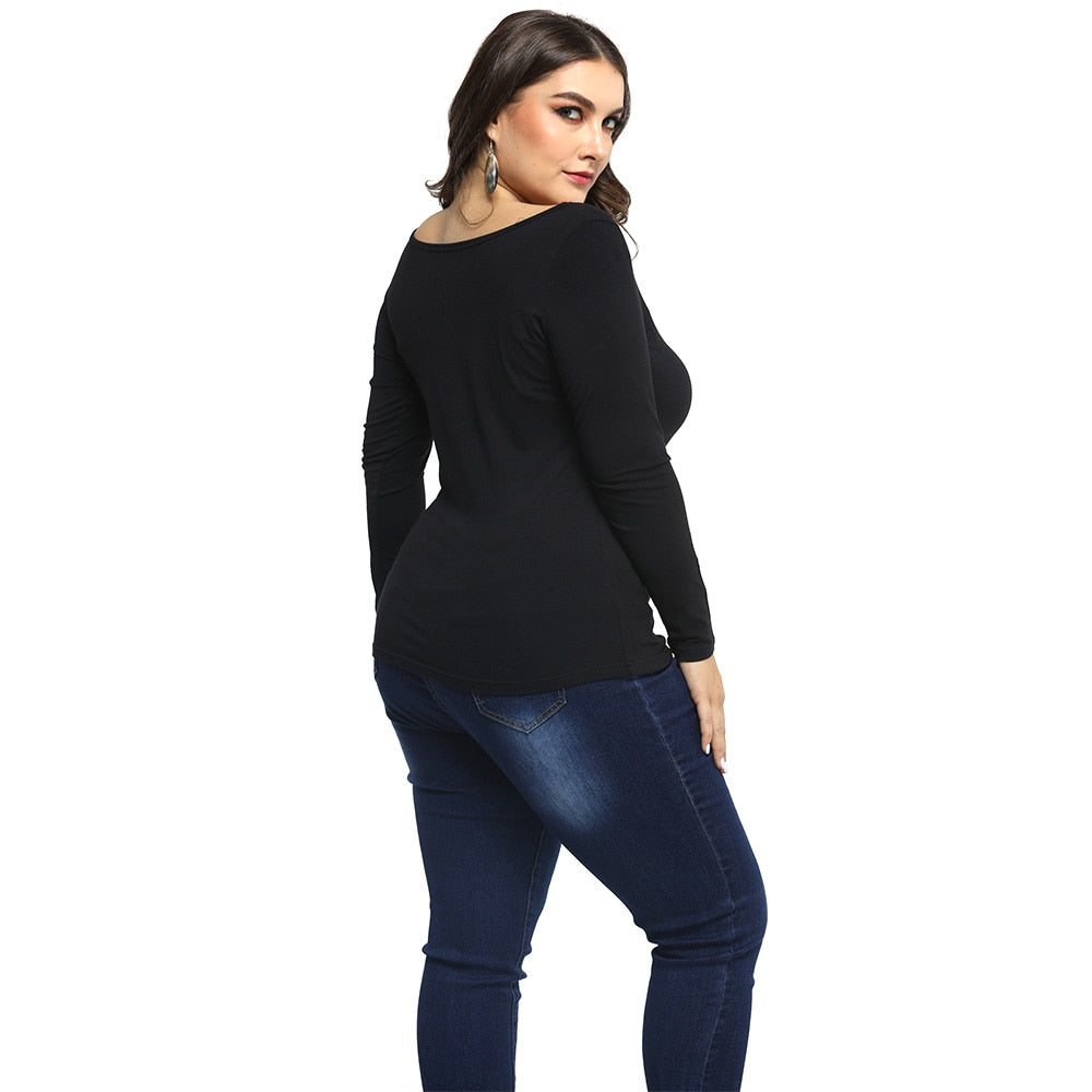 Hollow Slim Solid Long Sleeve Top - Fashion Damsel