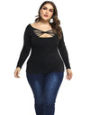 Hollow Slim Solid Long Sleeve Top - Fashion Damsel
