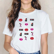 गैलरी व्यूवर में इमेज लोड करें, Sexy Red Lipsticks Make Up Artist Letters Print T shirt
