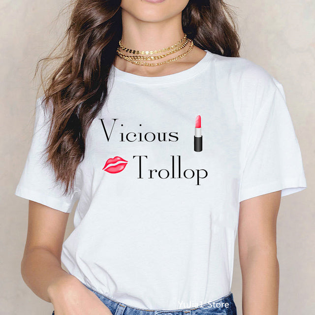 Sexy Red Lipsticks Make Up Artist Letters Print T shirt